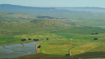 Ariel photo of highway 37 looking northeast to Sears Point.